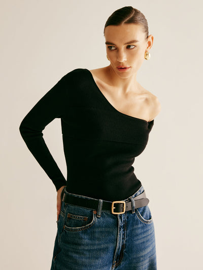 Asymmetrische Off-Shoulder Top | Elegante Pasvorm