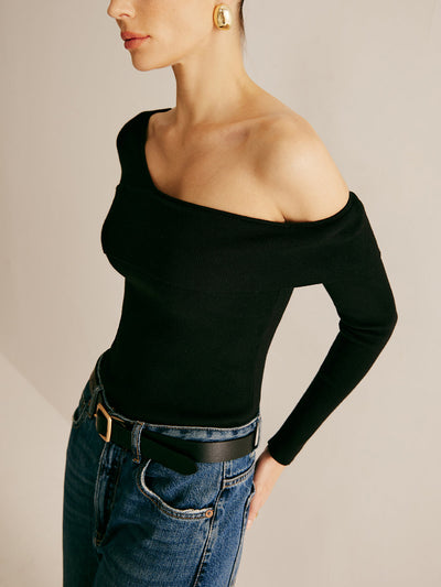 Asymmetrische Off-Shoulder Top | Elegante Pasvorm