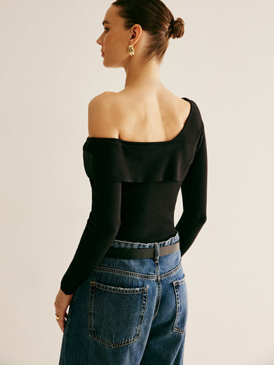 Asymmetrische Off-Shoulder Top | Elegante Pasvorm