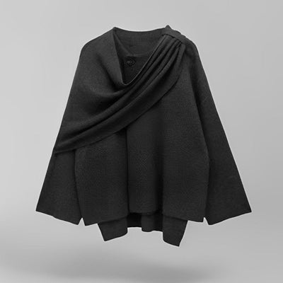 Asymmetrische Poncho Trui | Elegante Warme Dameslook