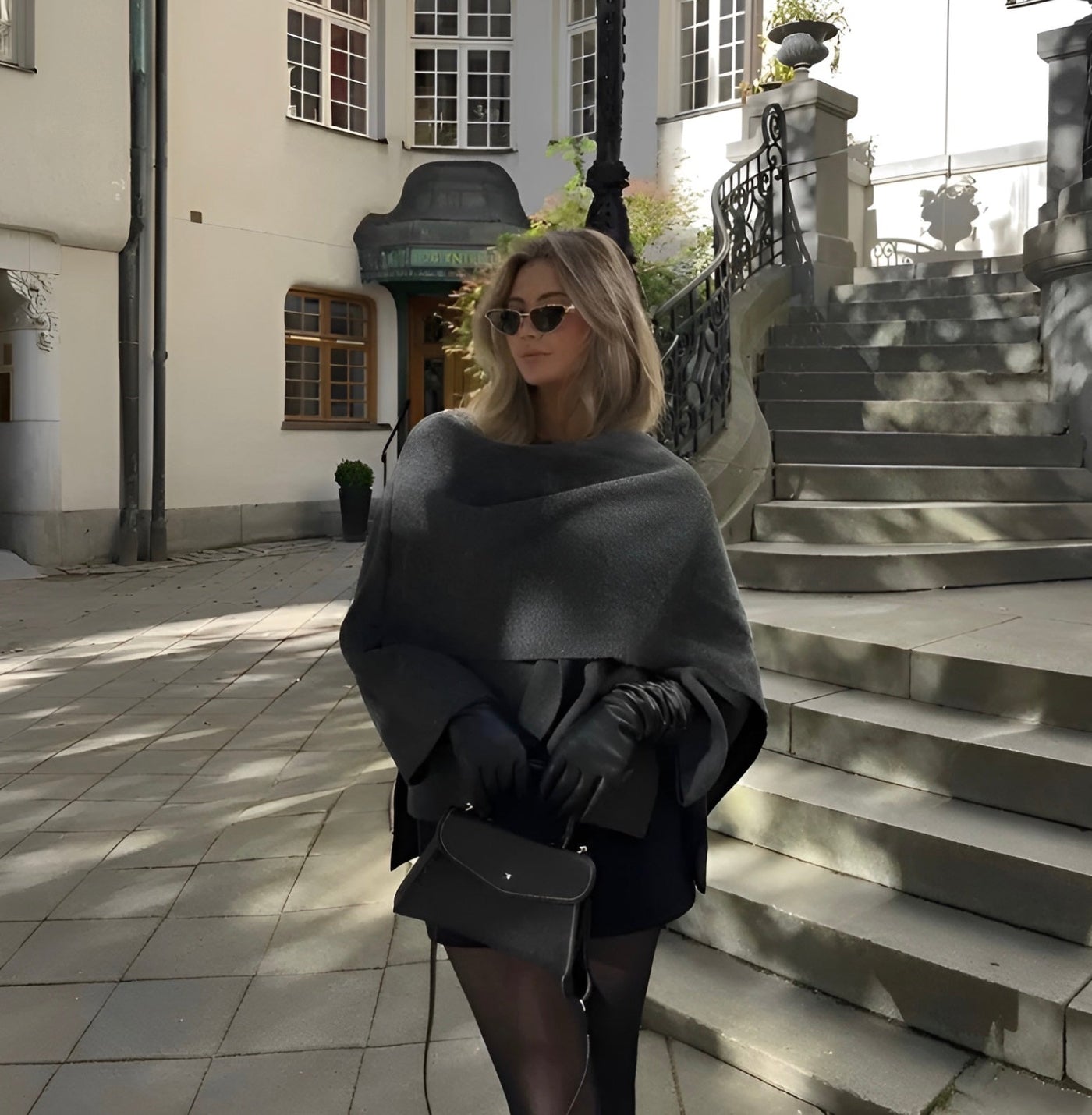 Asymmetrische Poncho Trui | Elegante Warme Dameslook