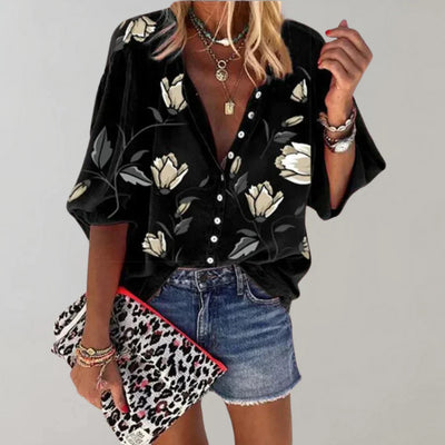 Bloemenprint Blouse | Vrouwelijke Zomerse Stijl