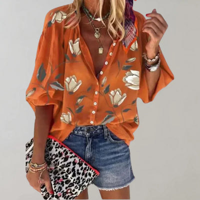 Bloemenprint Blouse | Vrouwelijke Zomerse Stijl