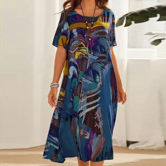 Bohemian Maxi Jurk | Abstract Print