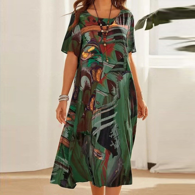 Bohemian Maxi Jurk | Abstract Print