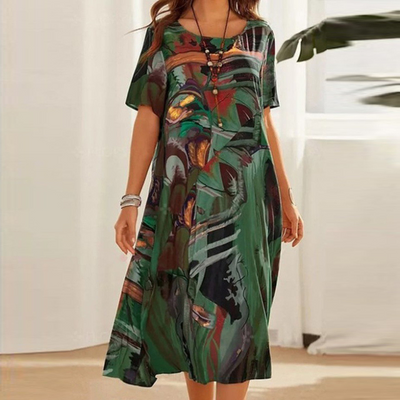 Bohemian Maxi Jurk | Abstract Print