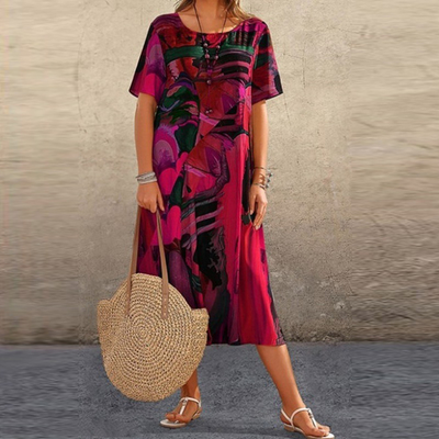 Bohemian Maxi Jurk | Abstract Print