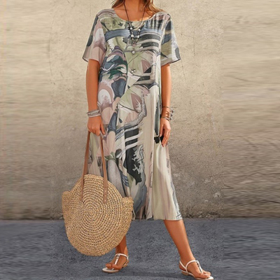 Bohemian Maxi Jurk | Abstract Print