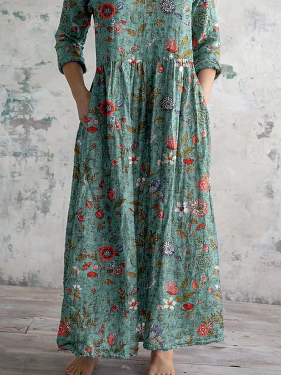 Bohemian Maxi Jurk | Bloemenprint & V-Hals