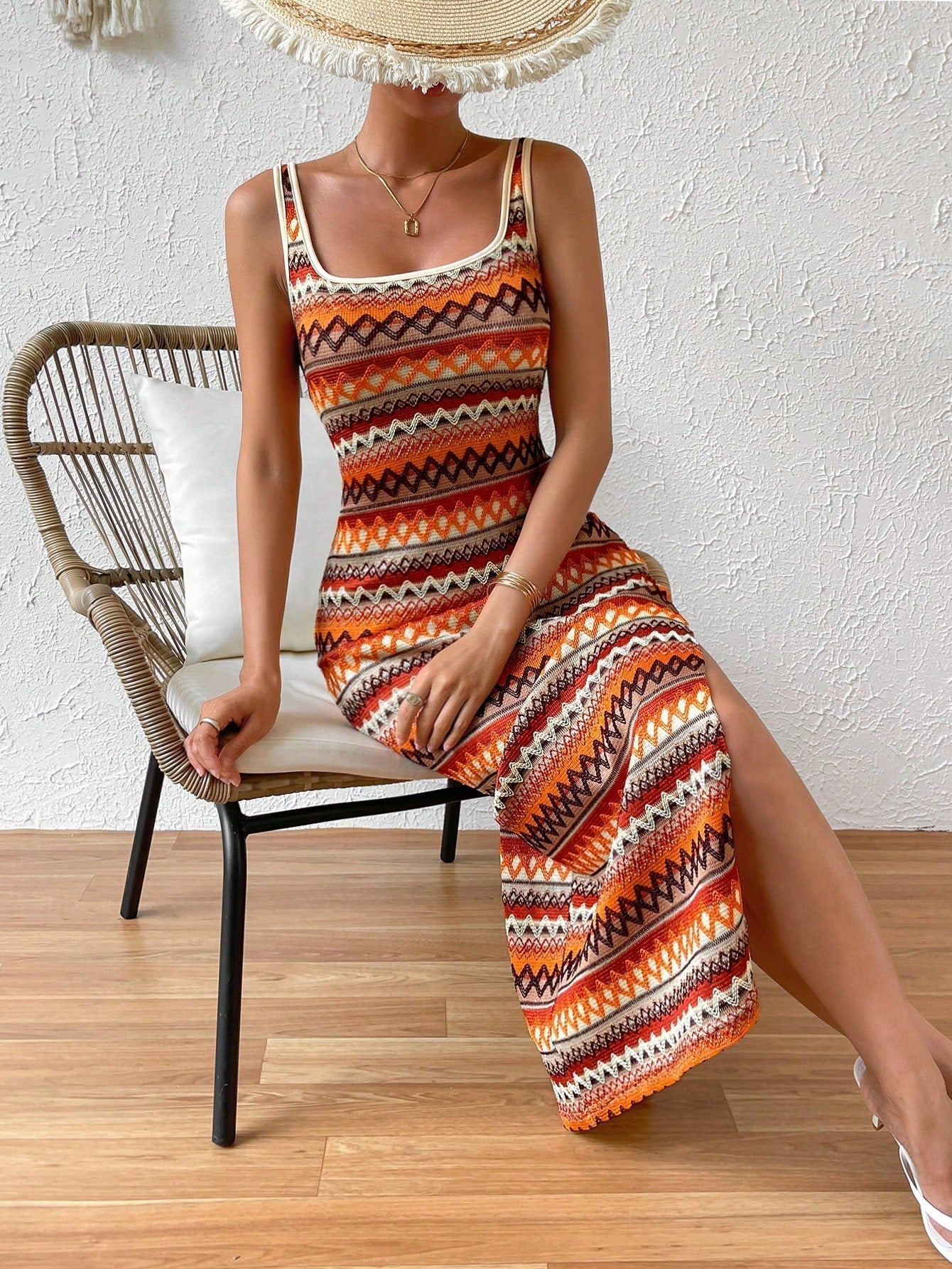 Bohemian Maxi Jurk | Mouwloos & Etnisch Patroon