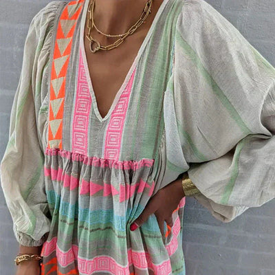 Boho Maxi Jurk | Kleurrijk & Comfortabel