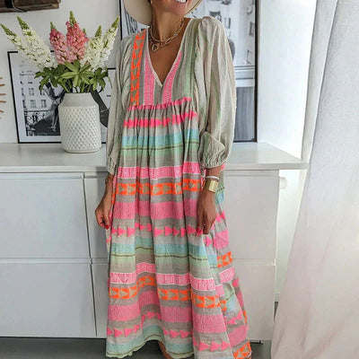 Boho Maxi Jurk | Kleurrijk & Comfortabel