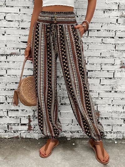 Boho Print Wijde Broek | Comfortabele Pasvorm