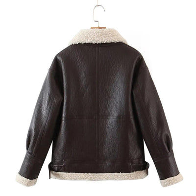 Bruine Aviator Jas | Warme Sherpa Voering