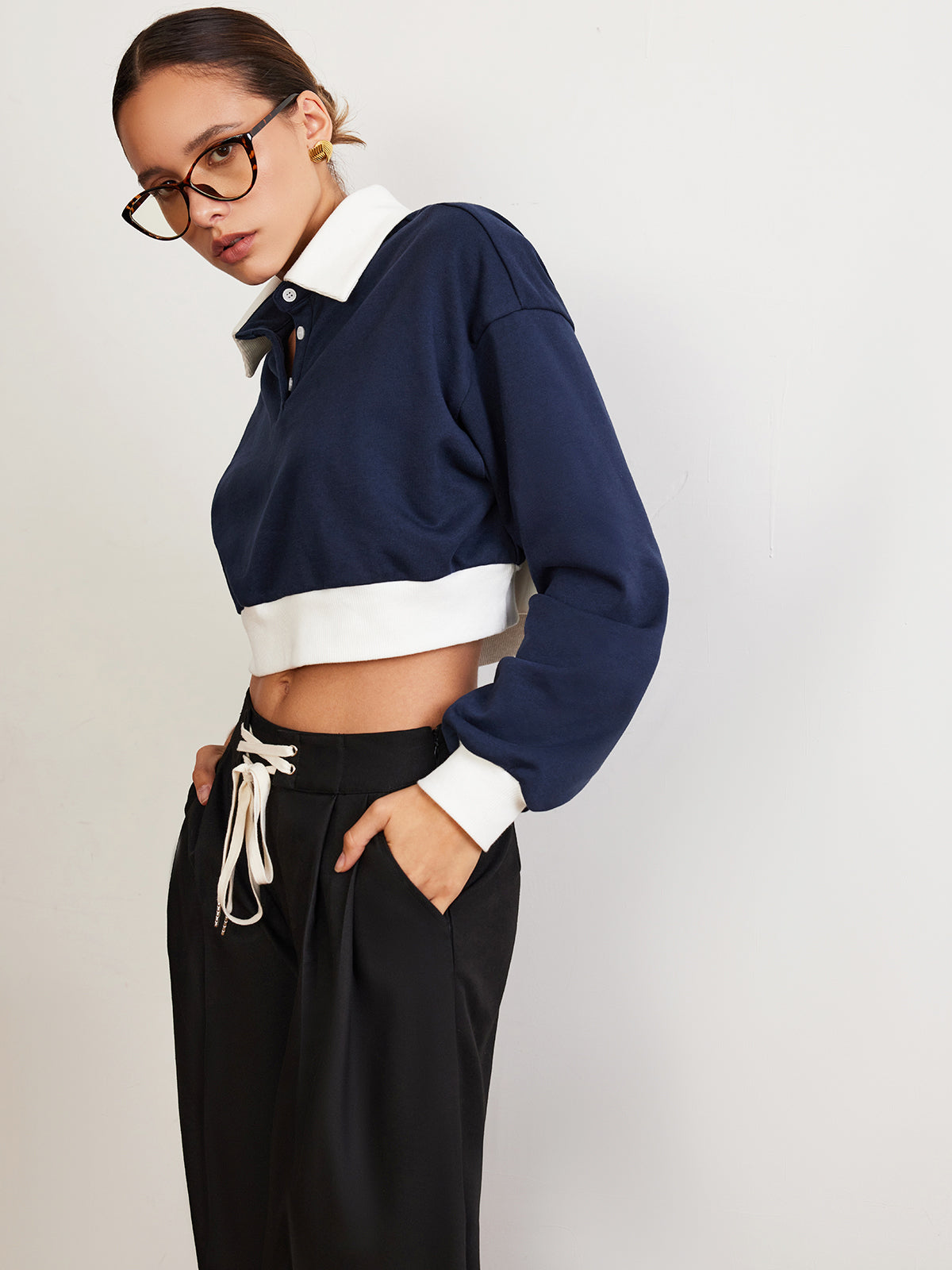 Cropped Polo Sweater | Sportieve Elegantie