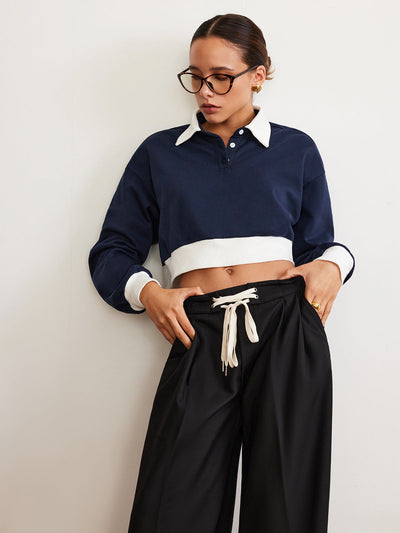 Cropped Polo Sweater | Sportieve Elegantie