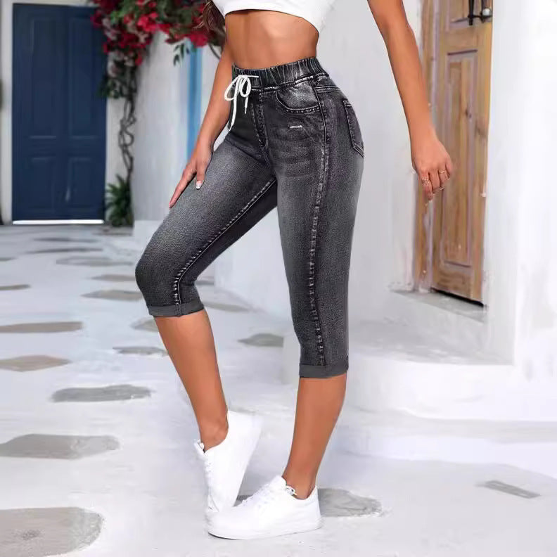 Dames Capri Jeanslegging | Comfortabele Stretchstof