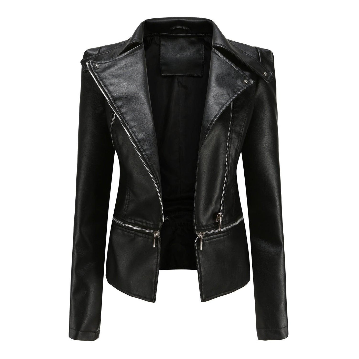 Dames Leren Bikerjas | Stijlvolle Slim Fit