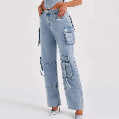 Denim Cargo Jeans | Trendy En Comfortabel