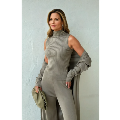 Elegant Driedelig Damespak | Comfortabele Knitwear Set