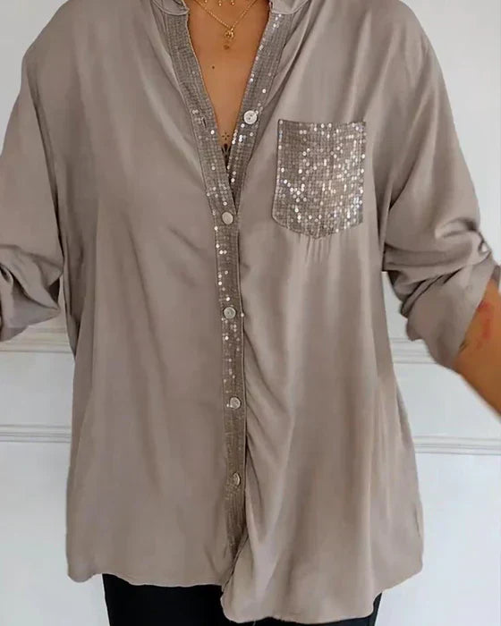 Elegante Blouse Met Pailletten | Casual En Chic