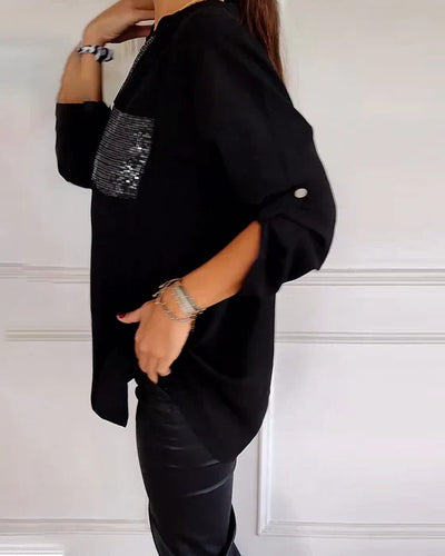 Elegante Blouse Met Pailletten | Casual En Chic