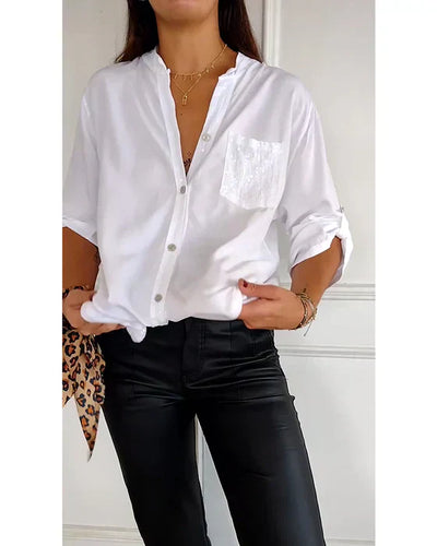 Elegante Blouse Met Pailletten | Casual En Chic