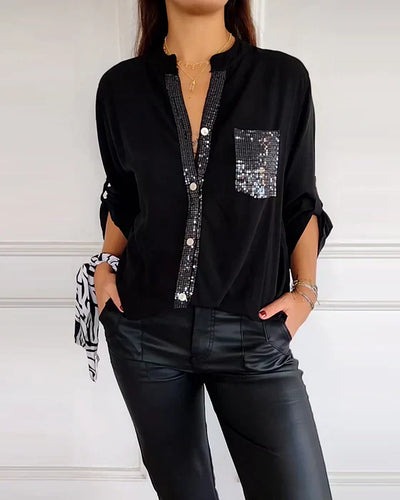 Elegante Blouse Met Pailletten | Casual En Chic