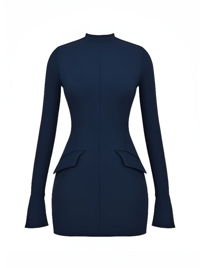 Elegante Bodycon Jurk | Lange Mouwen & Hoge Hals