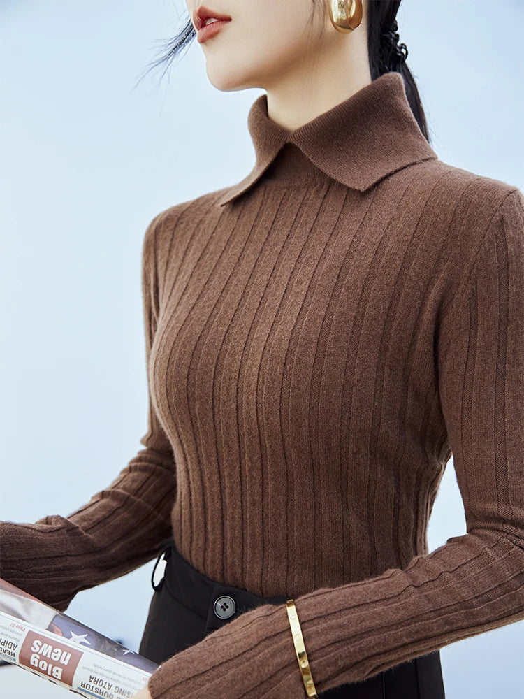 Elegante Geribbelde Coltrui | Zachte Knitwear