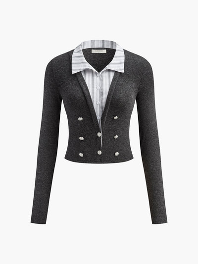 Elegante Getailleerde Cardigan | Blouse-Effect