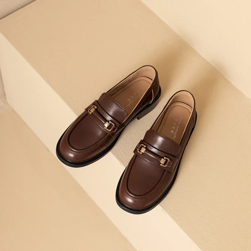 Elegante Leren Loafers | Stijlvolle Gouden Gesp