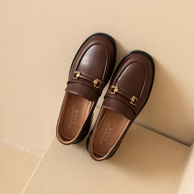 Elegante Leren Loafers | Stijlvolle Gouden Gesp