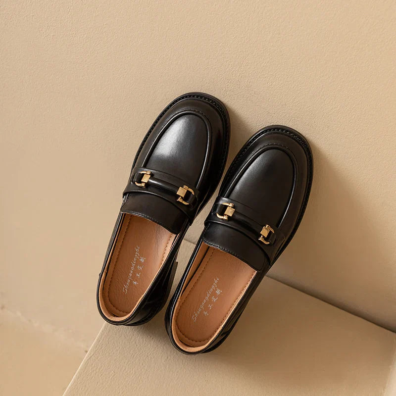 Elegante Leren Loafers | Stijlvolle Gouden Gesp