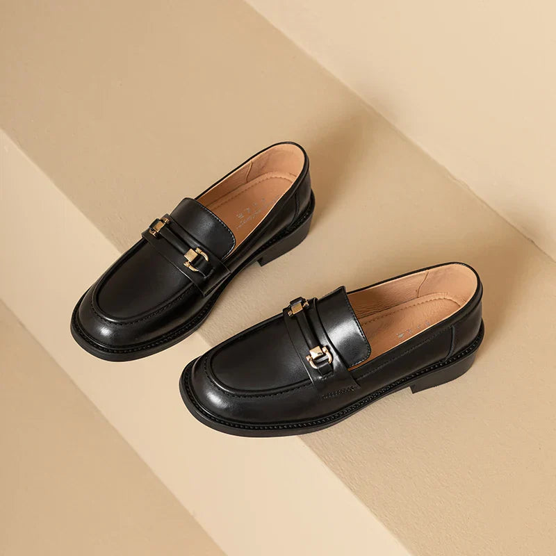 Elegante Leren Loafers | Stijlvolle Gouden Gesp