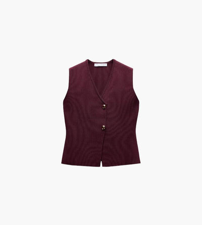 Elegante Mouwloze Gilet | Luxe Knopen