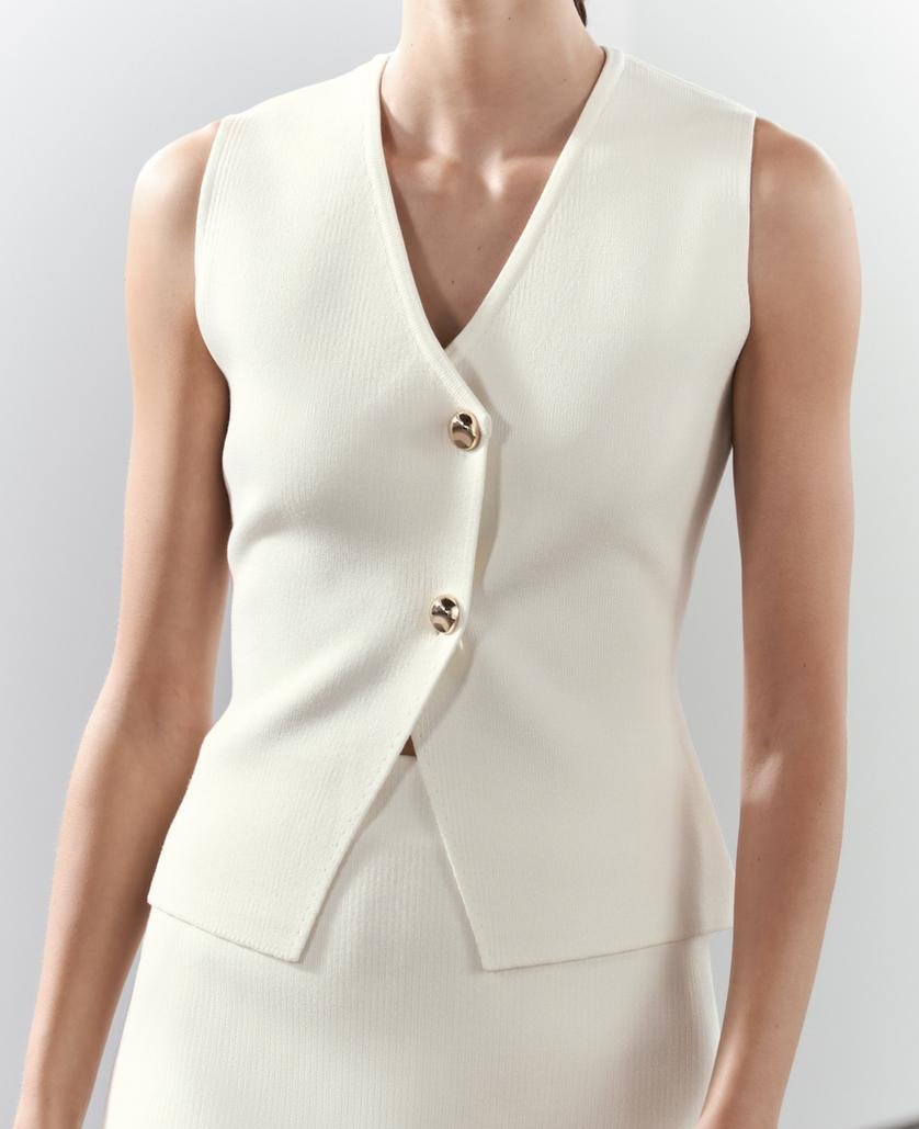 Elegante Mouwloze Gilet | Luxe Knopen