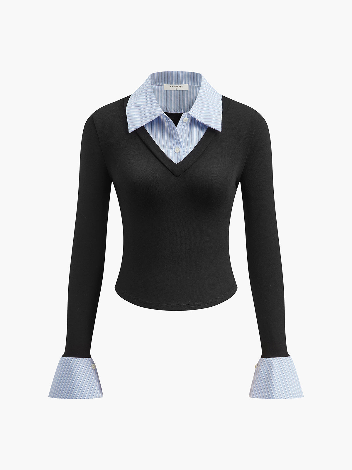 Elegante Slim-Fit Blouse | V-Hals Met Kraagdetail