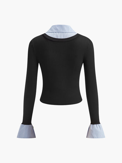 Elegante Slim-Fit Blouse | V-Hals Met Kraagdetail