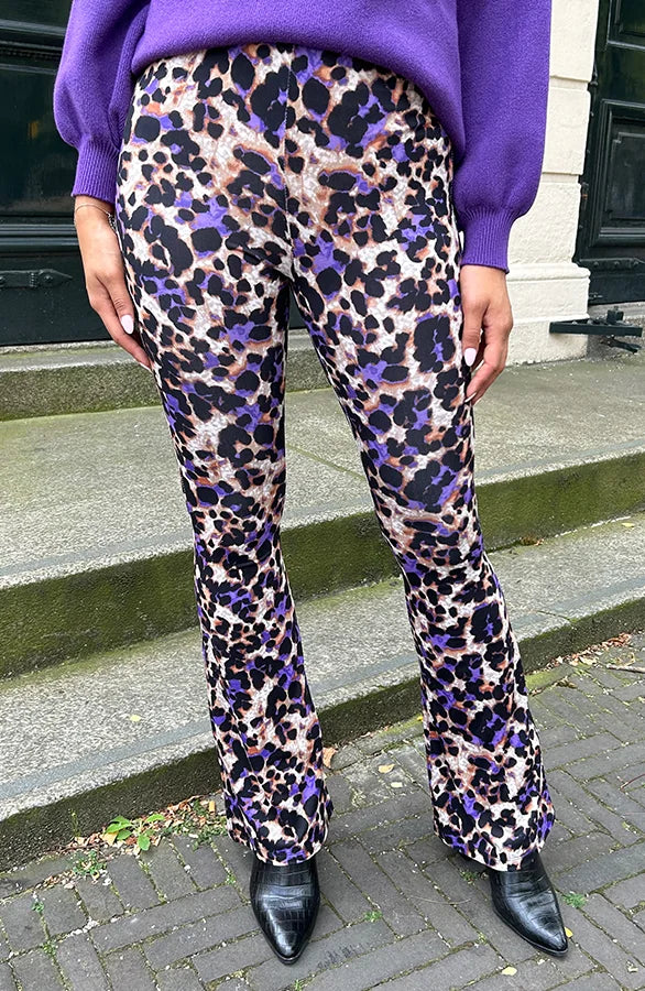 Flared Broek Met Panterprint | Trendy & Comfortabel