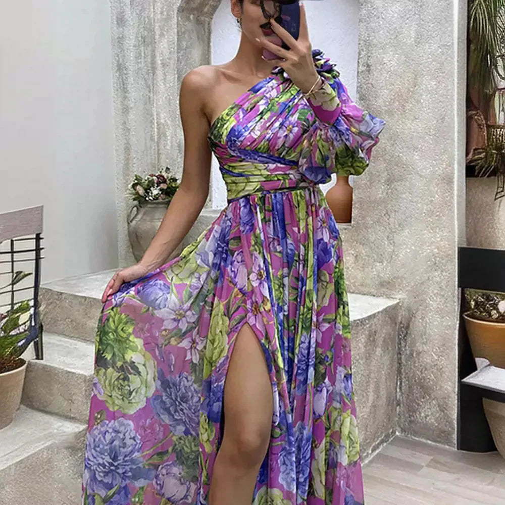 Florale One-Shoulder Maxi Jurk | Elegante Zomerstijl