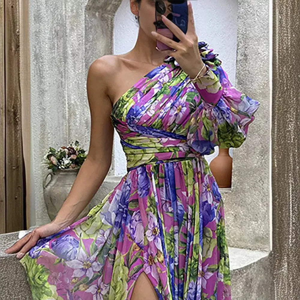 Florale One-Shoulder Maxi Jurk | Elegante Zomerstijl