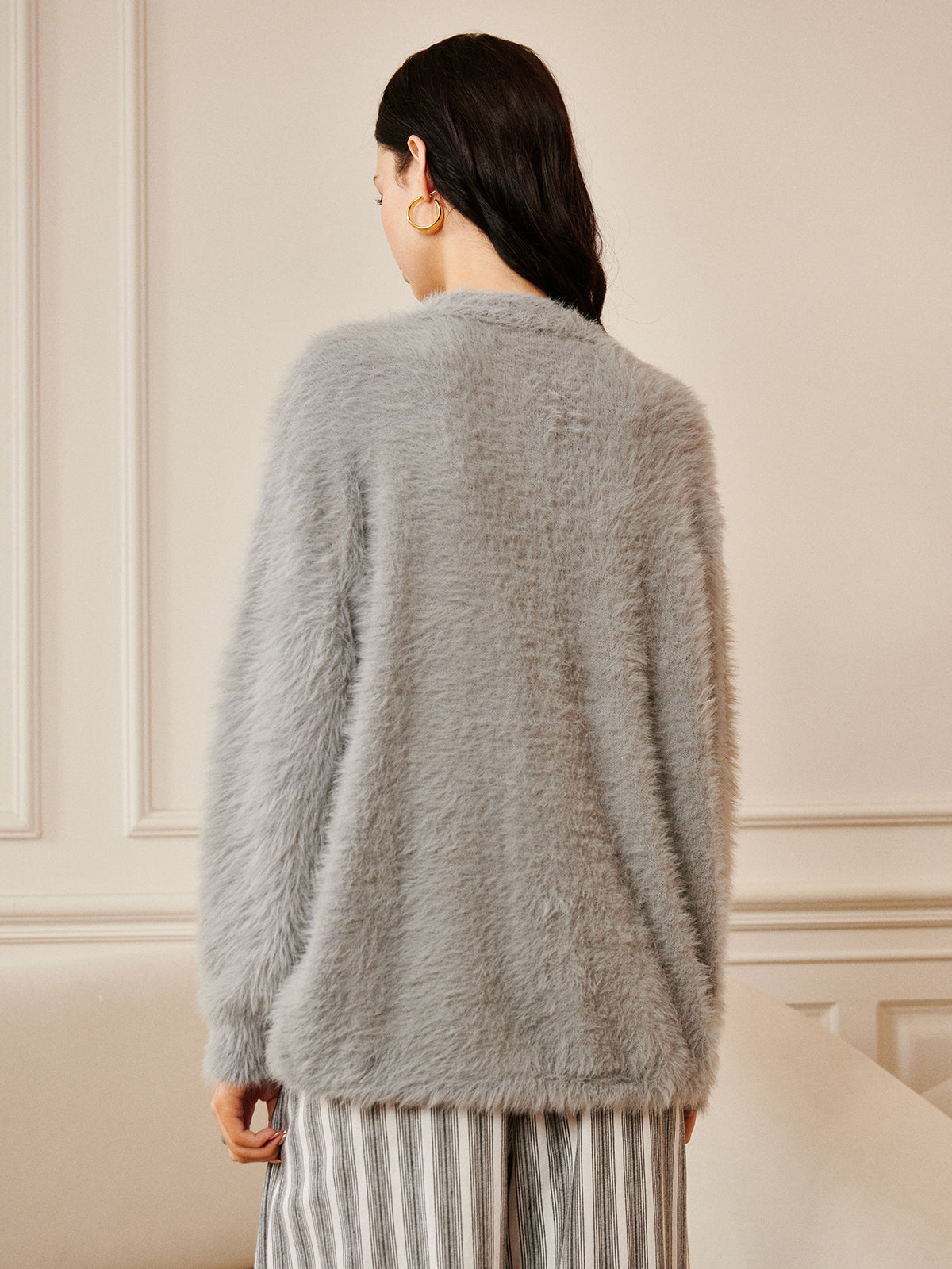 Fluffy V-Hals Cardigan | Zacht & Stijlvol