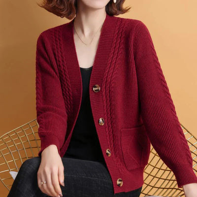 Gebreid Damesvest | Elegante V-Hals Cardigan