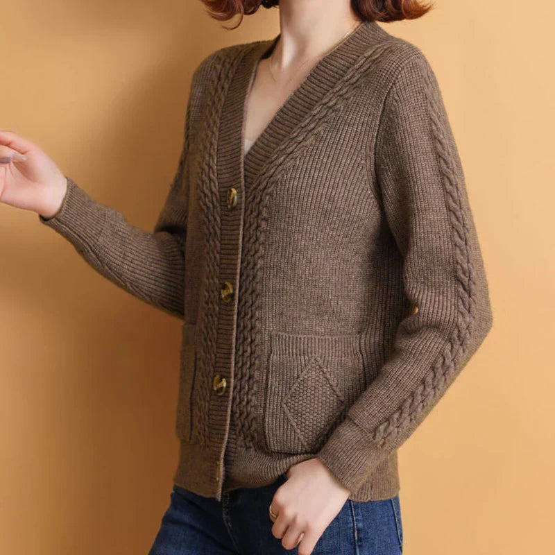 Gebreid Damesvest | Elegante V-Hals Cardigan