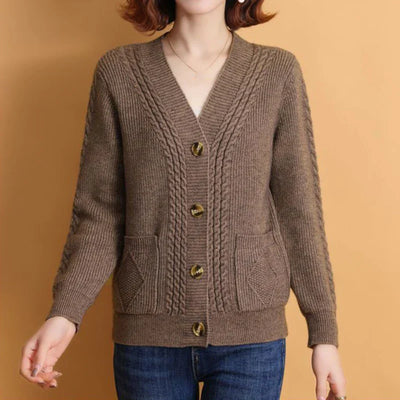 Gebreid Damesvest | Elegante V-Hals Cardigan