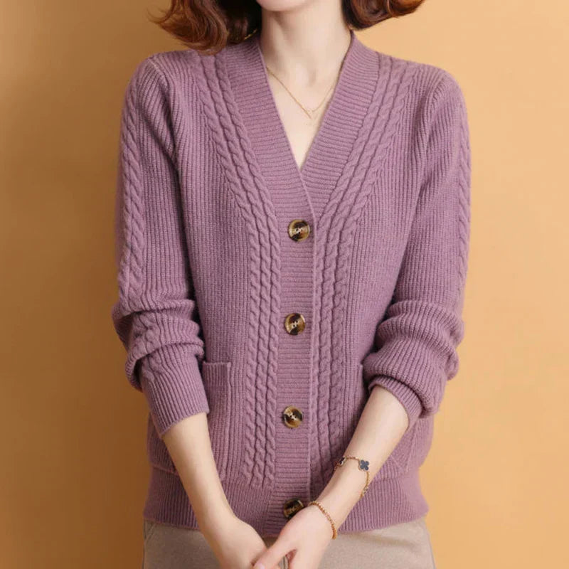 Gebreid Damesvest | Elegante V-Hals Cardigan