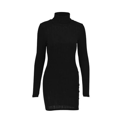 Gebreide Bodycon Jurk | Elegante Coltrui Mini Jurk