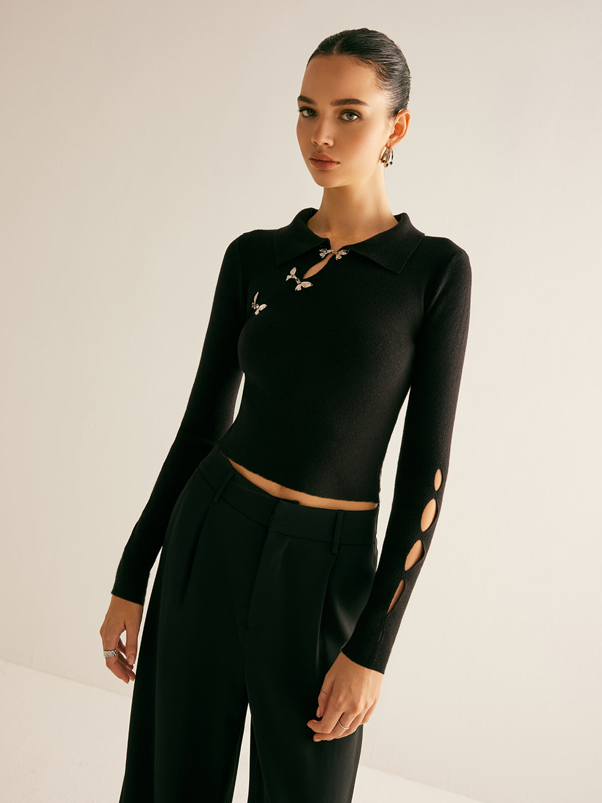 Gebreide Crop Top | Uniek Vlinderdetail