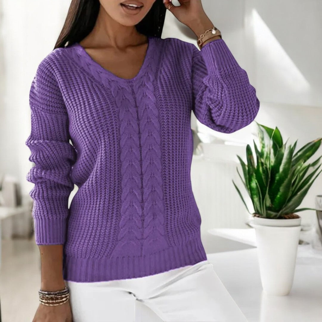 Gebreide Damestrui | Comfortabele V-Hals Sweater